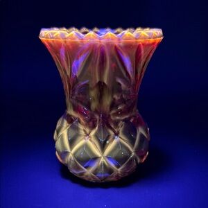 Vintage Amberina Glass Toothpick Holder